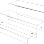 JUESHA Acrylic Wine Rack Clear Black Tiered Bar Shelf-0