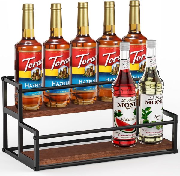 THYGIFTREE Syrup Rack Metal Wood Countertop Organizer-0