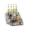Vantimo Rustic Brown 4 Tier Metal Step Shelf Rack-1