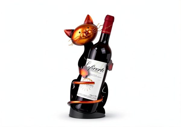 Cat Wine Rack Drincarier Metal Modern Holder-7