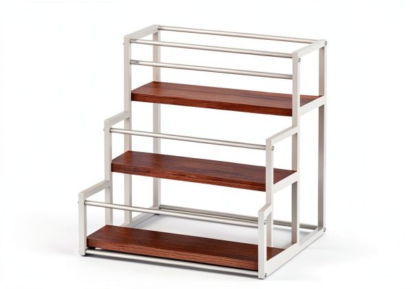 THYGIFTREE Coffee Syrup Rack Metal Wood Organizer Kitchen-4