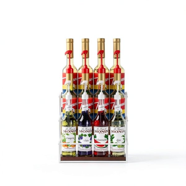 THYGIFTREE Coffee Syrup Rack Metal Wood Organizer Kitchen-1