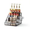 Vantimo Rustic Brown 4 Tier Metal Step Shelf Rack-3