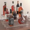 JUESHA Acrylic Wine Rack Clear Black Tiered Bar Shelf-1