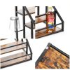 Vantimo Rustic Brown 4 Tier Metal Step Shelf Rack-7