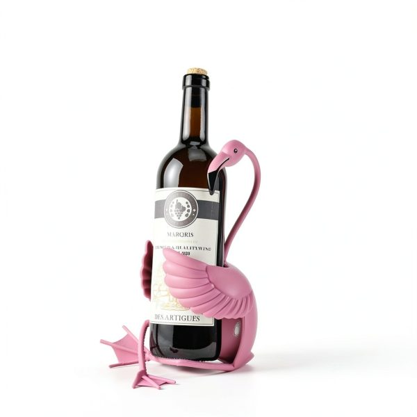 Tooarts Flamingo Wine Holder Metal Decor Kitchen Dining Gift-4