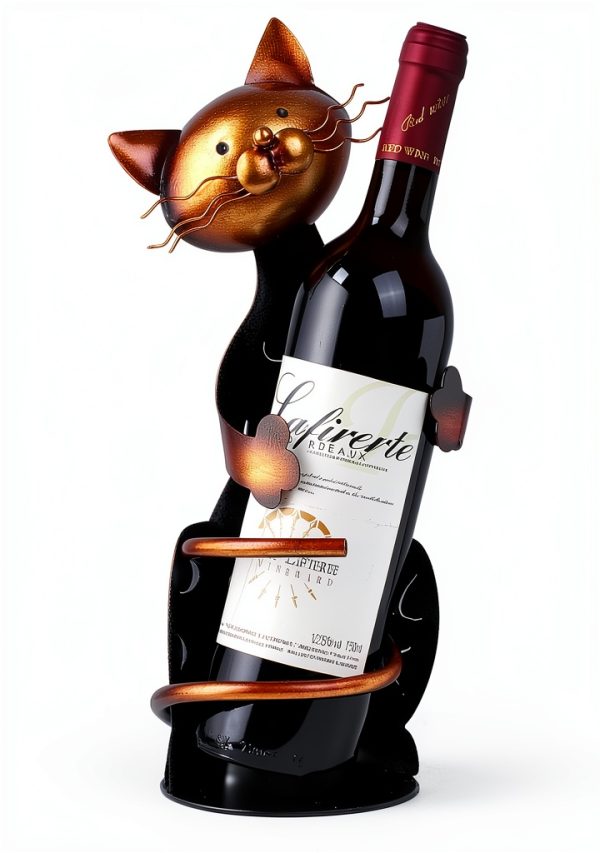 Cat Wine Rack Drincarier Metal Modern Holder-0
