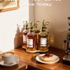 IntreLife Coffee Syrup Organizer Bamboo Iron Rustic Style-4