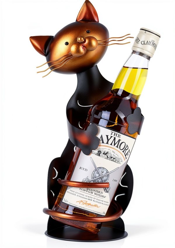 Cat Wine Rack Drincarier Metal Modern Holder-6