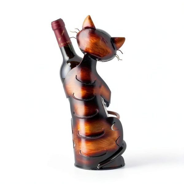 Cat Wine Rack Drincarier Metal Modern Holder-8