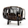Makuvine Wine Cork Display Barrel Rustic Metal Tabletop Rack-8