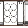VyGrow Wine Rack Rustic Steel Wood 6 Bottle Tabletop Storage-5