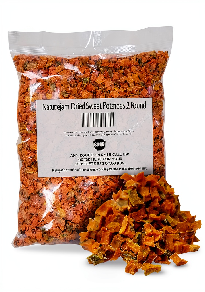 Naturejam dried sweet potatoes being rehydrated in a portable camping pot