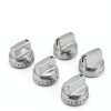 GE Stove Knobs Anniparts 5pcs Silver Plastic Push-Button Replacement-5