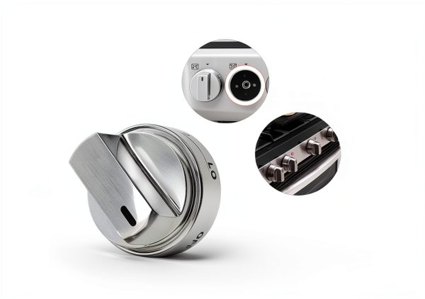 Stove Knob Replacement Sacumea for LG Gas Range - Chrome Iron Set-4