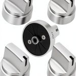 Gas Stove Knob Replacement Aekops 5 Pack Stainless Steel Knobs for GE-0
