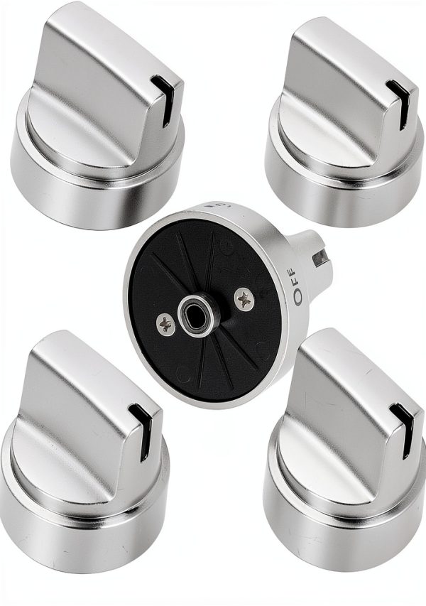 Gas Stove Knob Replacement Aekops 5 Pack Stainless Steel Knobs for GE-0