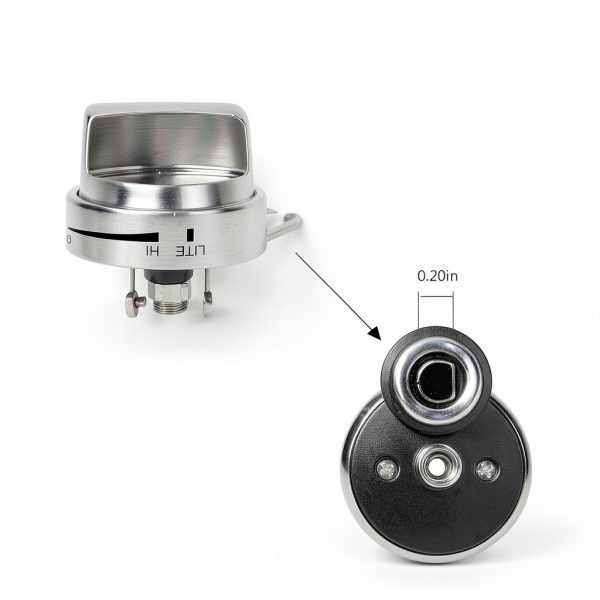Stove Knob Replacement Sacumea for LG Gas Range - Chrome Iron Set-2