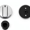 GE Stove Knobs Anniparts 5pcs Silver Plastic Push-Button Replacement-2