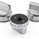 GE Stove Knobs Anniparts 5pcs Silver Plastic Push-Button Replacement-0