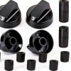 Blutoget Black Universal Control Knobs 4 Pack with 12 Adapters-0