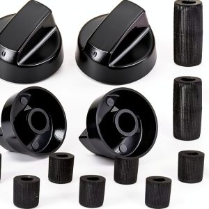 Blutoget Black Universal Control Knobs 4 Pack with 12 Adapters-0