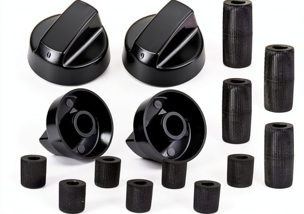 Blutoget Black Universal Control Knobs 4 Pack with 12 Adapters-0