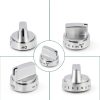 GE Stove Knobs Anniparts 5pcs Silver Plastic Push-Button Replacement-3