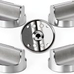 W10766544 Funmit Gas Stove Knobs 5 Piece Stainless Set for Whirlpool-0