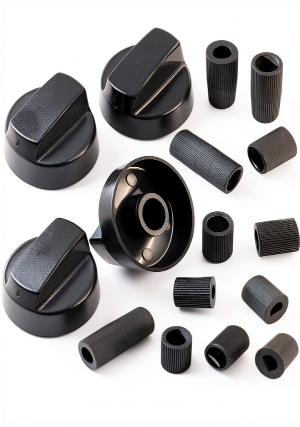 TOHAXPLS 4-Pack Black Control Knobs for Oven Stove Range D-Hole Fit-0