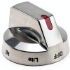 AMI PARTS DG64-00473A Range Burner Dial Knob Chrome Metal Black Silver-0