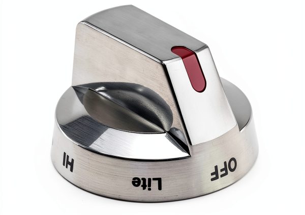 AMI PARTS DG64-00473A Range Burner Dial Knob Chrome Metal Black Silver-0