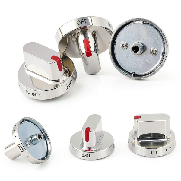 DG64-00472A 5pcs Stove Knob Set – MONKEMON Steel for Samsung Range-5