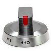 AMI PARTS DG64-00473A Range Burner Dial Knob Chrome Metal Black Silver-2
