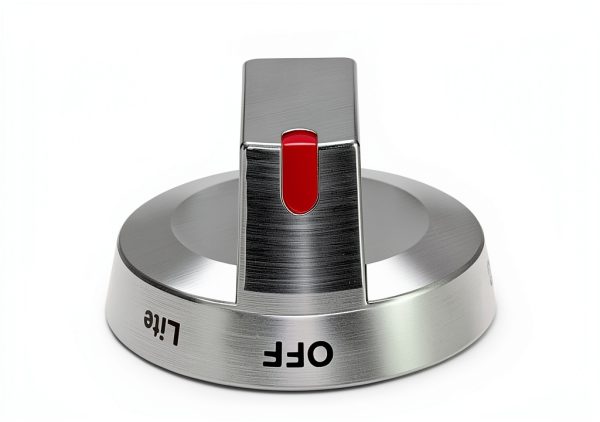 AMI PARTS DG64-00473A Range Burner Dial Knob Chrome Metal Black Silver-2